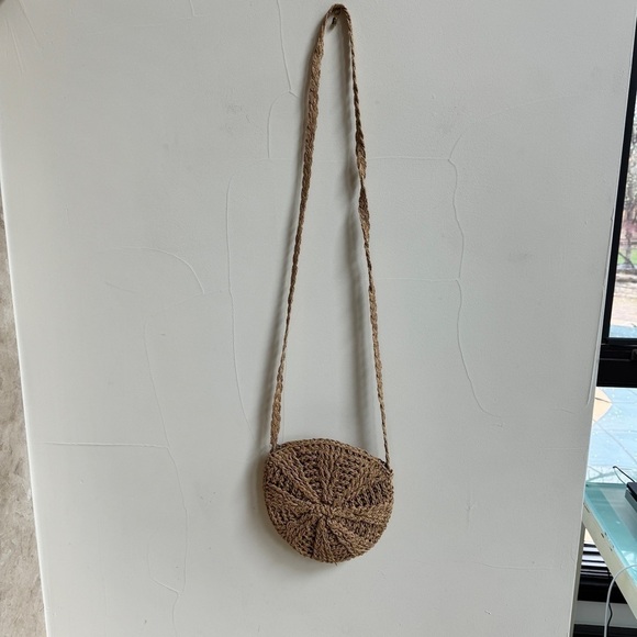Raffia Straw Circle Small Crossbody Bag Bohemian Festival - Picture 3 of 9